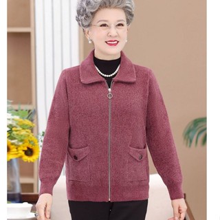 Áo khoác dạ trung niên nữ mùa đông cho mẹ 60 tuổi dày dặn MÀMA hàng Quảng Châu cao cấp làm quà tặng