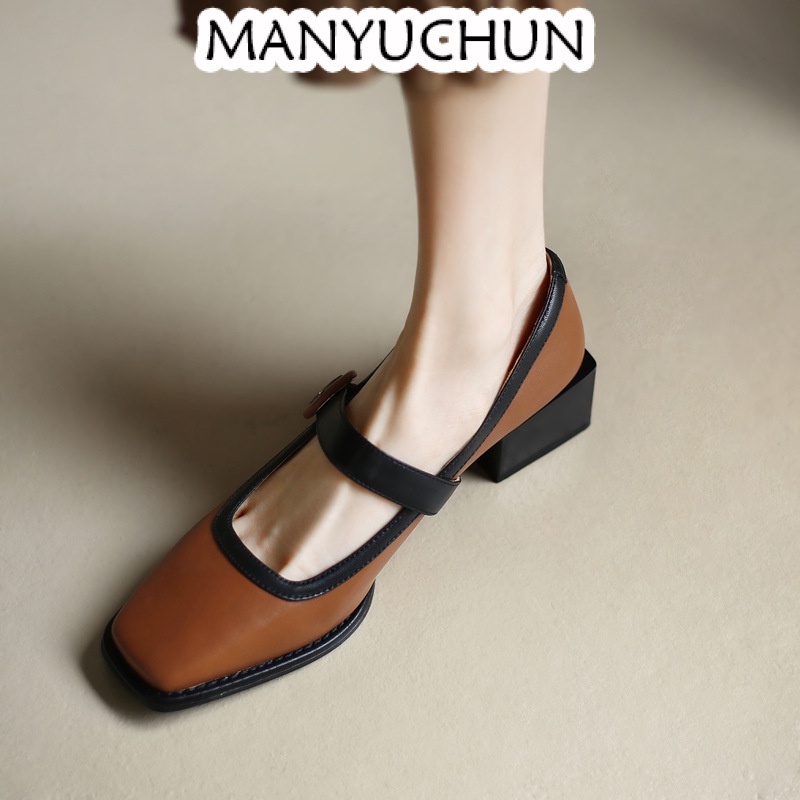MANYUCHUN Giày Búp Bê Da Cao Cấp Phong Cách Pháp Thanh Lịch Dành Cho Nữ da mềm Sal thời trang công sở đẹp cao cấp Cá tính Tinh tế Thể thao Màu sắc đa dạng FLF23B0KZE 48Z231201