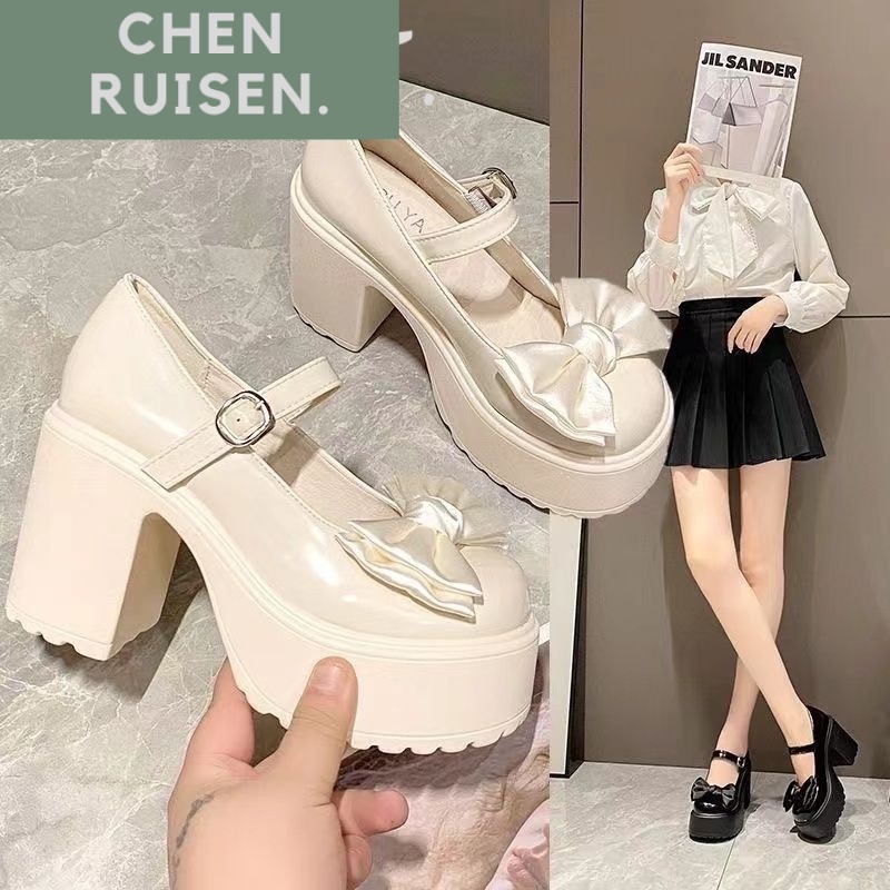 CHENRUISEN Giày búp bê Mary Jane  vintage Anh quốc thời trang mới mùa hè 2023 cho nữ  FLF23A0RBX 43Z231023