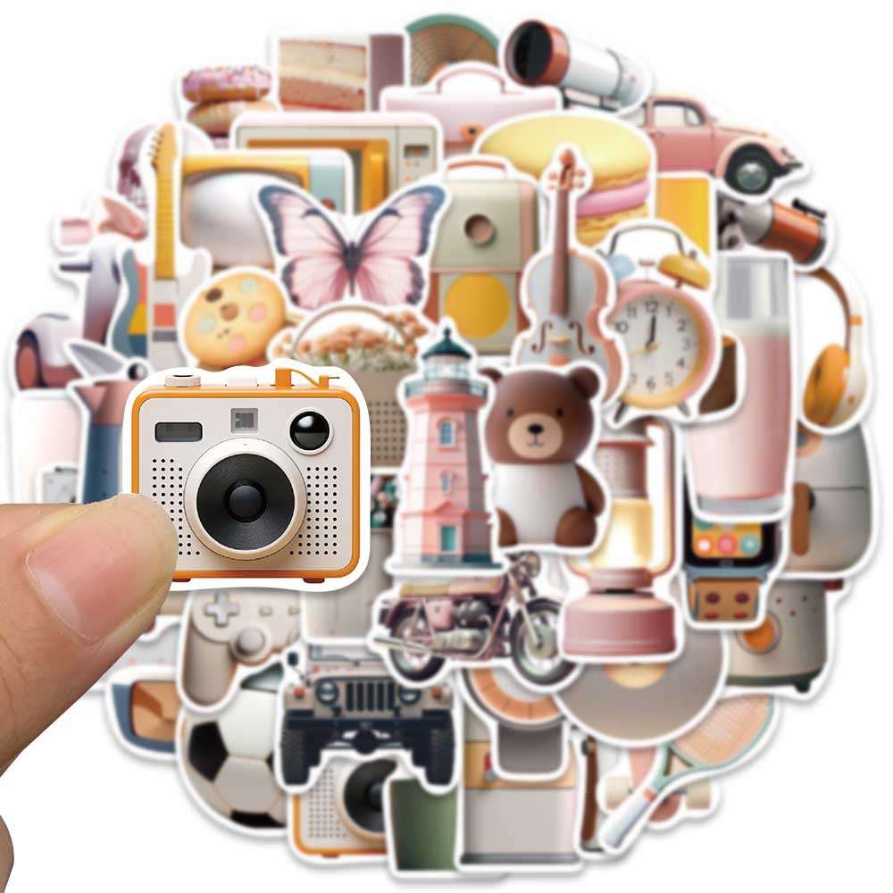 Bộ 50 Miếng Dán Trang Trí Mũ Bảo Hiểm / Bút Chì Phong Cách macaron Chống Thấm Nước