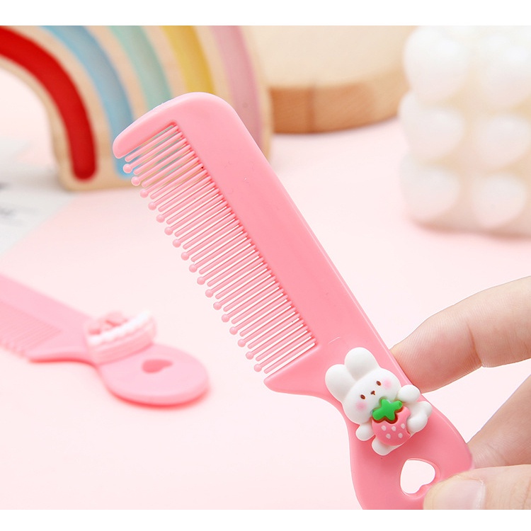 Lược Chải Tóc Mini Họa Tiết Hoạt Hình Cho Con Gái, Lược Bỏ Túi Đi Học Thuận Tiện