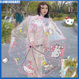 Sanrio Ô có thể gập lại Kuromi Hello Kitty Melody Ô trong suốt Phim hoạt hình đáng yêu Ô gấp hoàn toàn tự động Quà tặng cho bé gái hoa