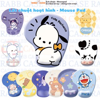 Miếng lót chuột silicone chống trơn trượt, hoạt hình cute cực xinh có đệm kê tay hỗ trợ làm việc, học tập, chơi game