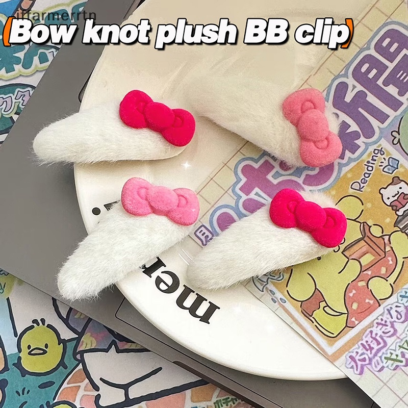 Kẹp Tóc Đính Nơ Màu Hồng Thời Trang Thu Đông Cho Nữ