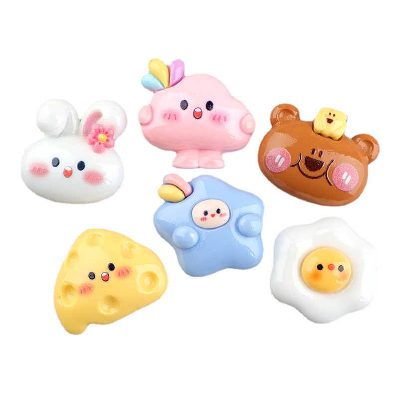 PVN62100 Kẹp Tóc Hình Ngôi Sao Đám Mây, Thỏ, Trứng, Phô Mai, Gấu Cho Bé Gái T2