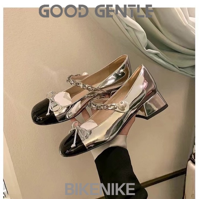 BIKENIKE Giày búp bê giày nữ 2023 NEW Mùa hè Vintage England phong cách thiết lập Mary Jane đơn giày23073137