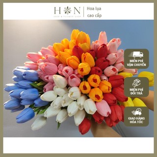 Hoa tulip PU nhập khẩu - hoa lụa, phụ kiện chụp ảnh, hoa cưới- Han flower