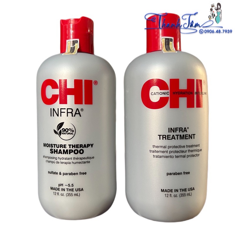 Gội xả dưỡng ẩm cho tóc khô và hư tổn CHI Infra 355mlx2 ( New 2023 )