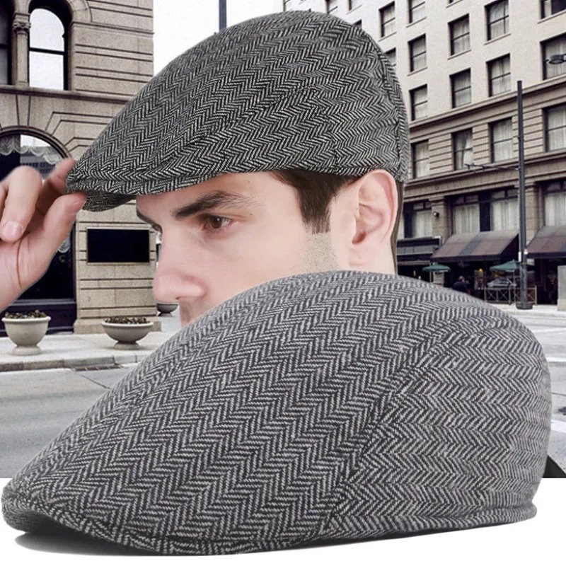 Thời Trang Mũ Nồi Dày Dặn Họa Tiết Kẻ Sọc Phong Cách Anh Quốc Cổ Điển Dành Cho Nam