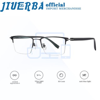 JIUERBA Thời Trang Kính Gọng Vuông Bằng Titan Chống Ánh Sáng Xanh Phong Cách Doanh Nhân Cho Nam