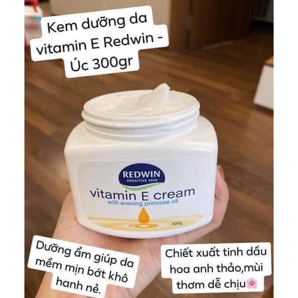 Kem Dưỡng Redwin Vitamin E Cream 300g, Dưỡng Ẩm cho Da Giúp Da Mềm Mịn Da Của Úc