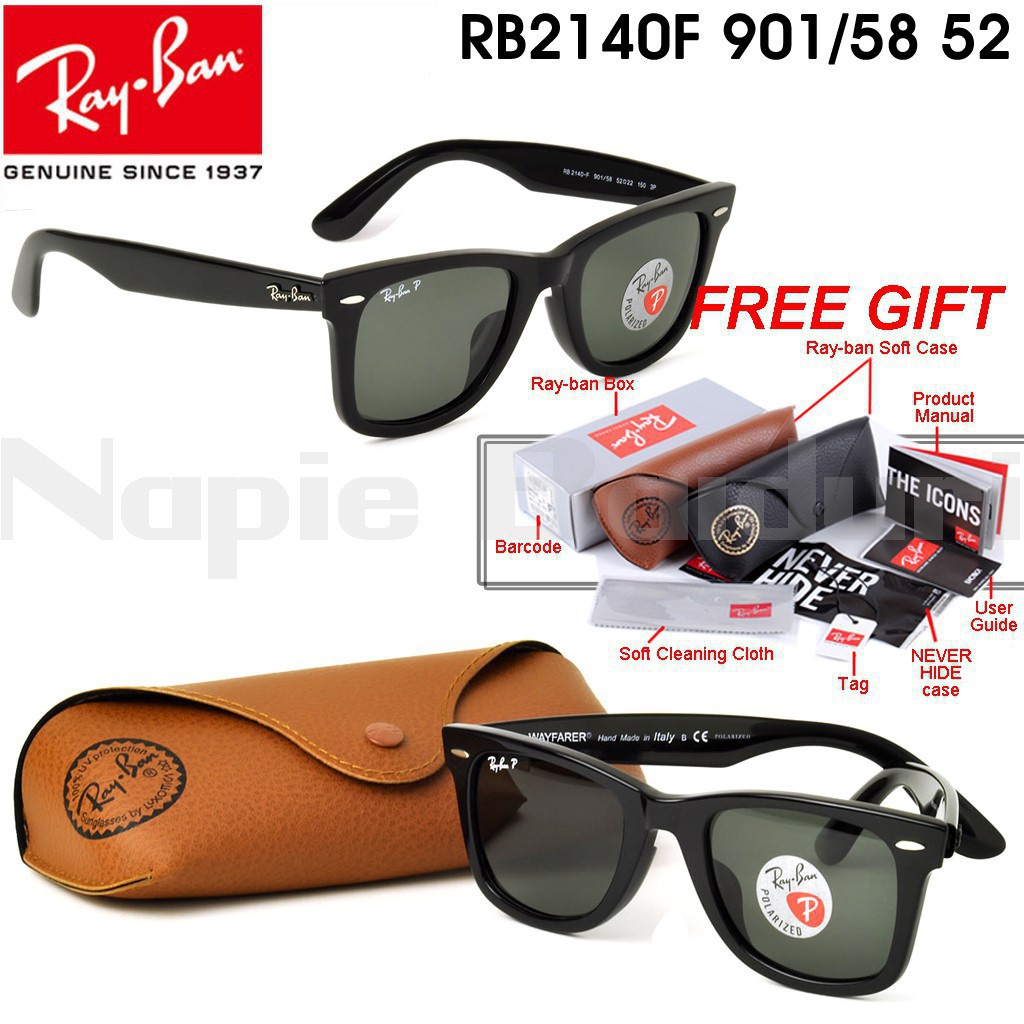 Rayban Wayfarer Classic 'dus bugse' steam 'N' Rb 2140 100% Ý Rb 2140 901 58