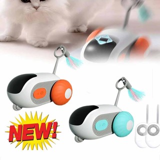 Cat Toy Remote Control Electric Car Toy Interactive Toys For Pets Gravity Running Car Undulator Automatic Teasing Cat Stick Feather Kitten Pet Supplies Pet Toys