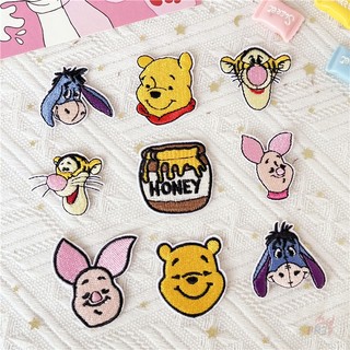 ♚ miếng dán ủi hình gấu pooh / những người bạn - eeyore / piglet / hổ ♚ 1 sticker ủi thêu hình huy hiệu