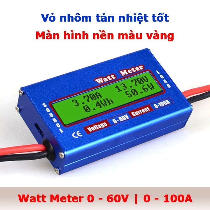Máy đo dòng điện điện áp công suất 100A DC (WATT METTER)