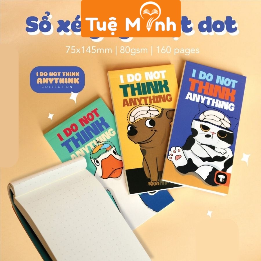 Sổ ghi chú xé gáy A6 TUBE TB0011 160 trang ruột chấm dot hoạ tiết dễ thương, tập take note cầm tay ghi chép