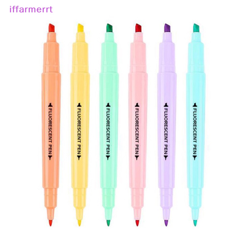 Set 6 Bút Lông Hai Đầu Màu Kẹo Ngọt Dành Cho Học Sinh / Văn Phòng
