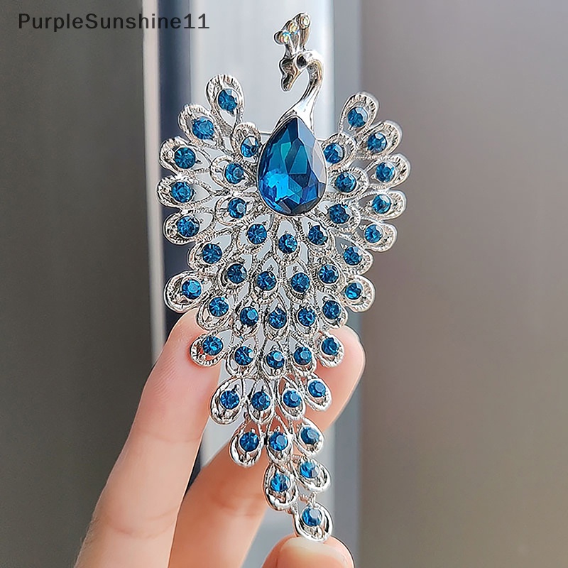 Trâm Cài Áo Hình Chim Công Đính Đá Thời Trang Cho Nữ