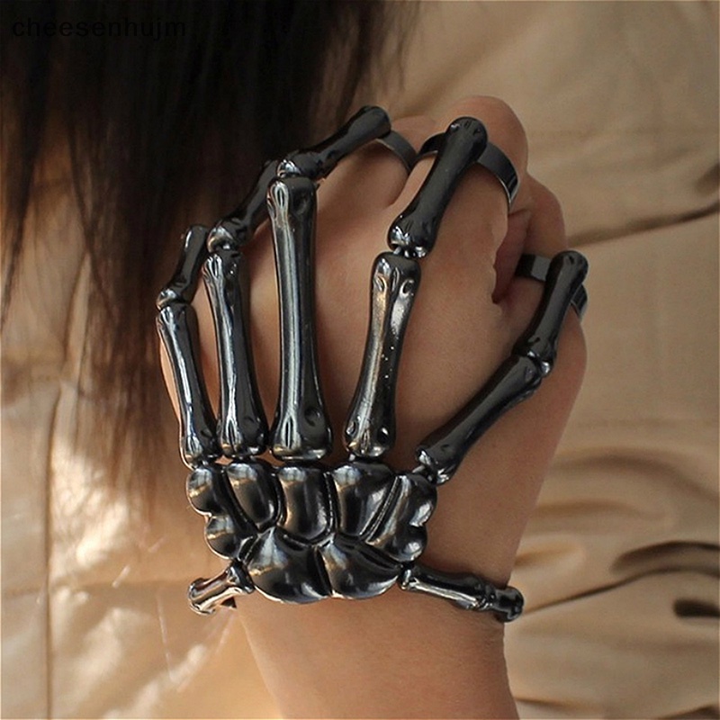 Cs Vòng Tay Hình Bộ Xương Bàn Tay Phong Cách gothic punk Có Thể Điều Chỉnh Được vn
