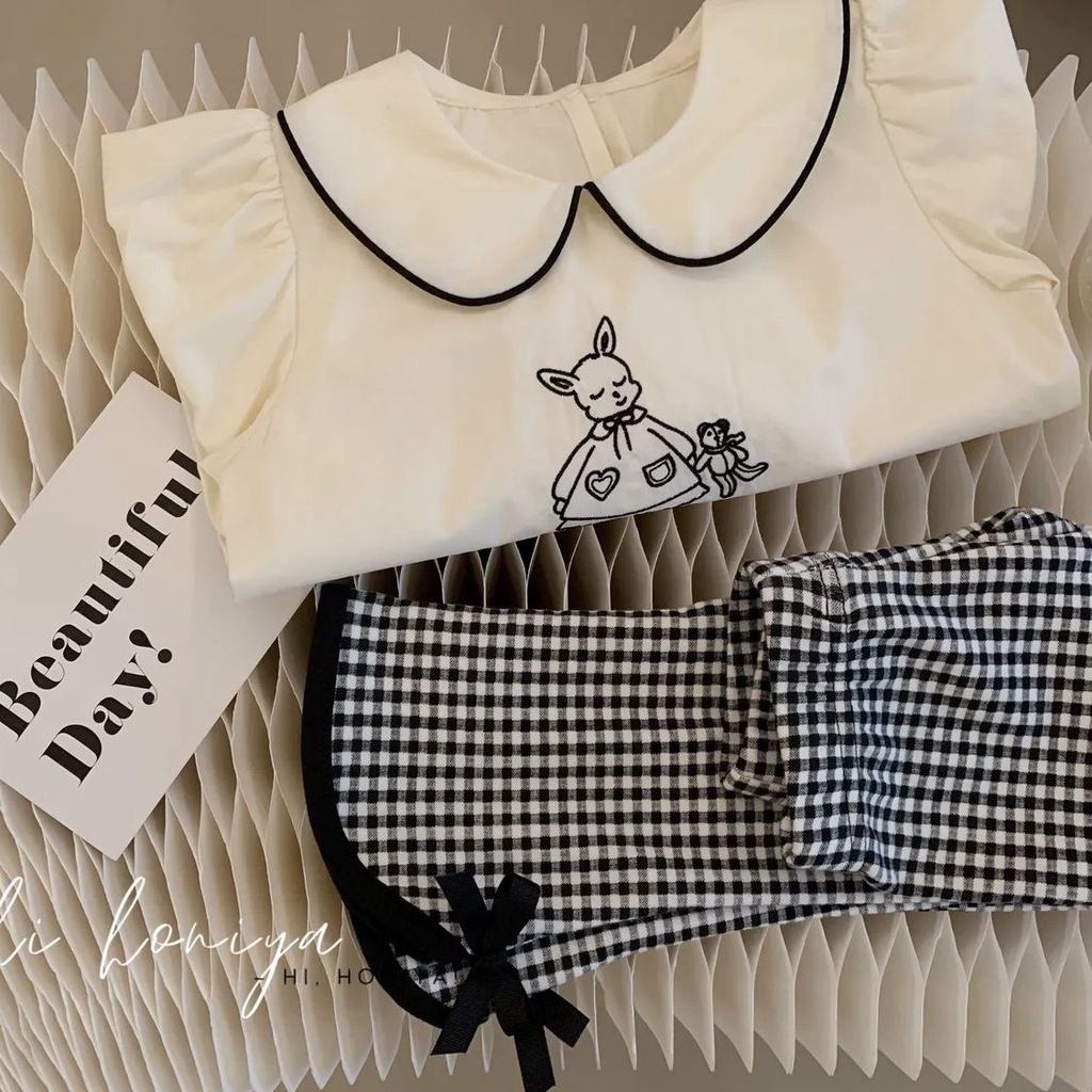 Bộ Áo Sơ Mi + Quần Dài Ống Loe Họa Tiết Hoạt Hình Phong Cách Phương Tây Thời Trang Xuân Thu 2023 Cho Bé Gái