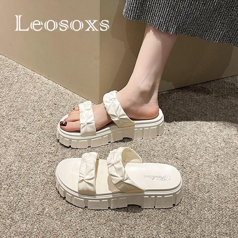 Dép bánh mì LEOSOXS 23 FDL05 36Z230905 chống trượt thời trang 2023 dành cho nữ