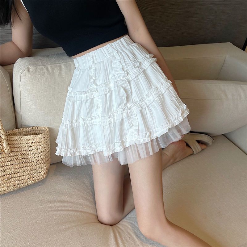 Chân Váy Ren Chữ a Lưng Cao Xếp Tầng Phong Cách Thời Trang Mùa Hè Mới 2023