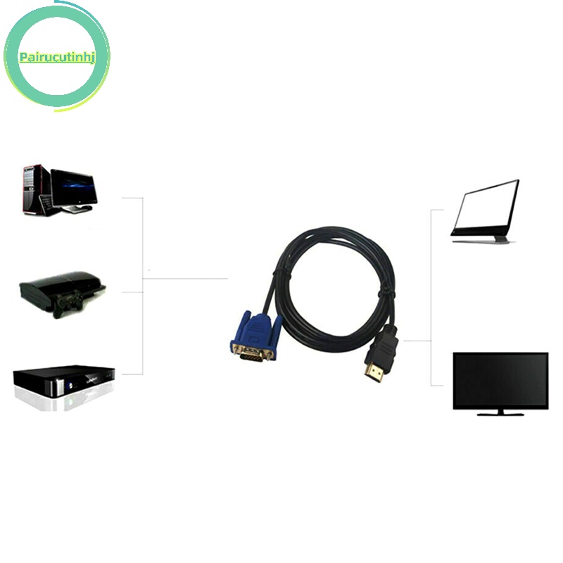 Dây Cáp Chuyển Đổi parucutin hdmi Đực Sang vga Đực Cho pc dvd 1080p hdtv 6ft vn