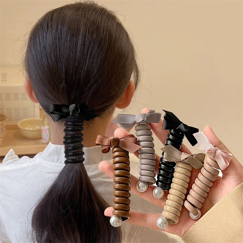 Dây Buộc Tóc Cao Su Co Giãn Màu Nâu Thời Trang Cho Nữ