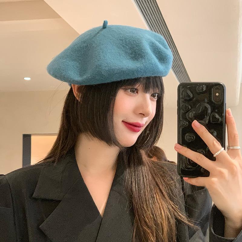 Mũ Beret Len Thời Trang Thu Đông Phong Cách Retro Dành Cho Nữ