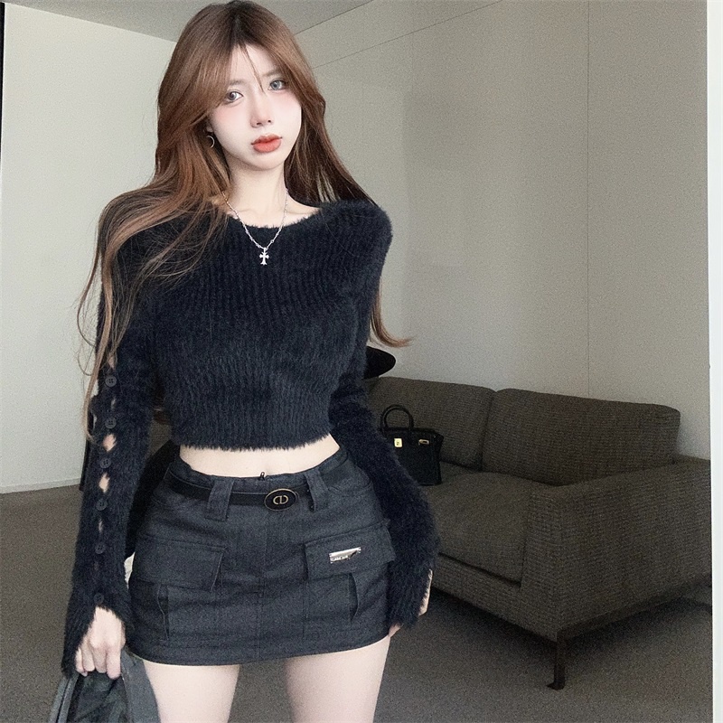 Áo sweater Dệt Kim Tay Dài Cổ Tròn Phong Cách Thời Trang Thu Đông Mới