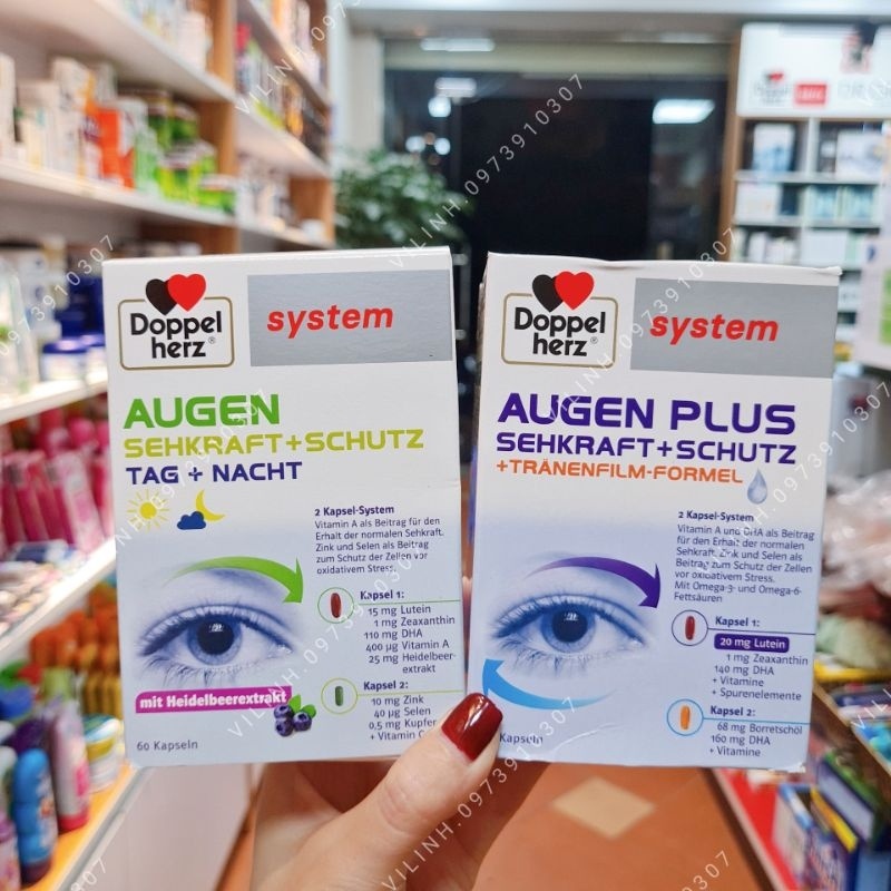 [Bill ảnh cuối] Bổ Mắt Doppelherz System Augen Plus, 60 Viên