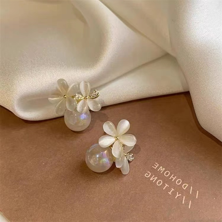 Bông Tai Ngọc Trai Hình Hoa Mẫu Mới 2023 s925