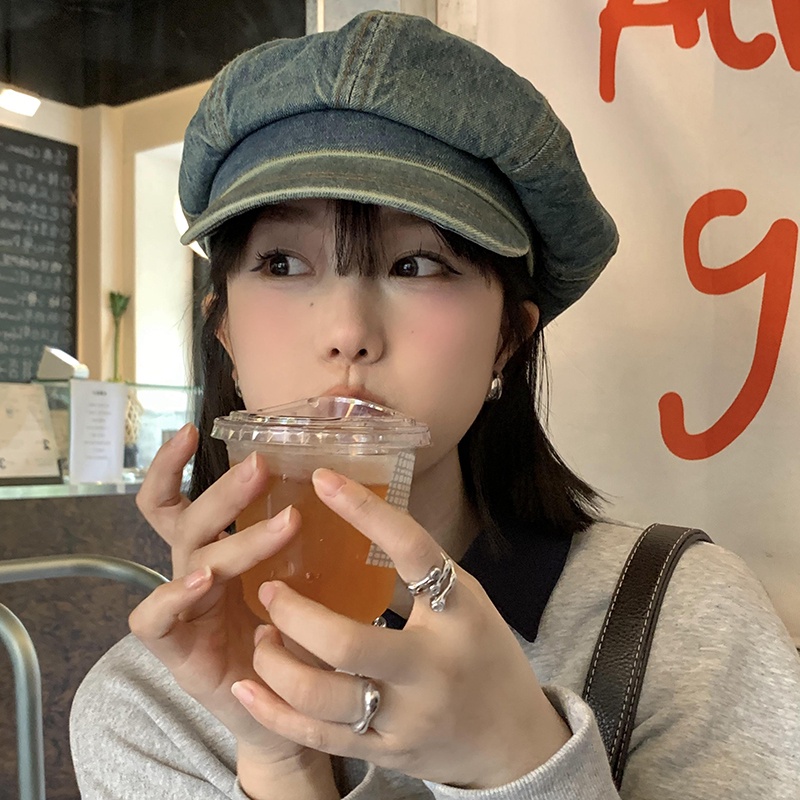 Mũ beret Phong Cách Cao Bồi Hàn Quốc Thời Trang Thu Đông Cho Nữ