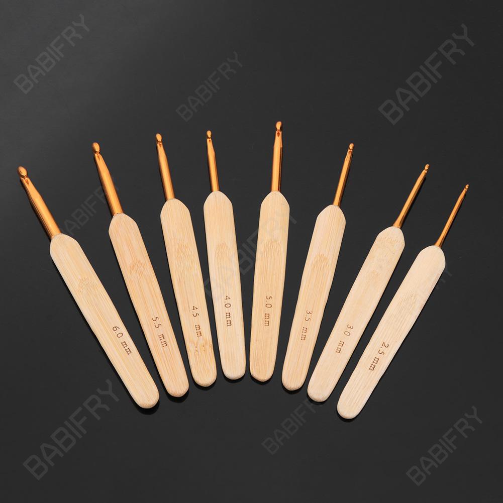Set 8 Kim Đan Len Tay Cầm Bằng Tre Chất Lượng Cao