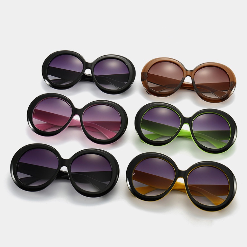 Kính Mát Gọng Tròn Lớn Phong Cách Âu Mỹ Thời Trang