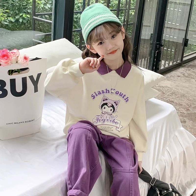 Áo Thun polo Mỏng Tay Dài Phong Cách Thời Trang Mùa Thu 2023 Mới Cho Bé Gái