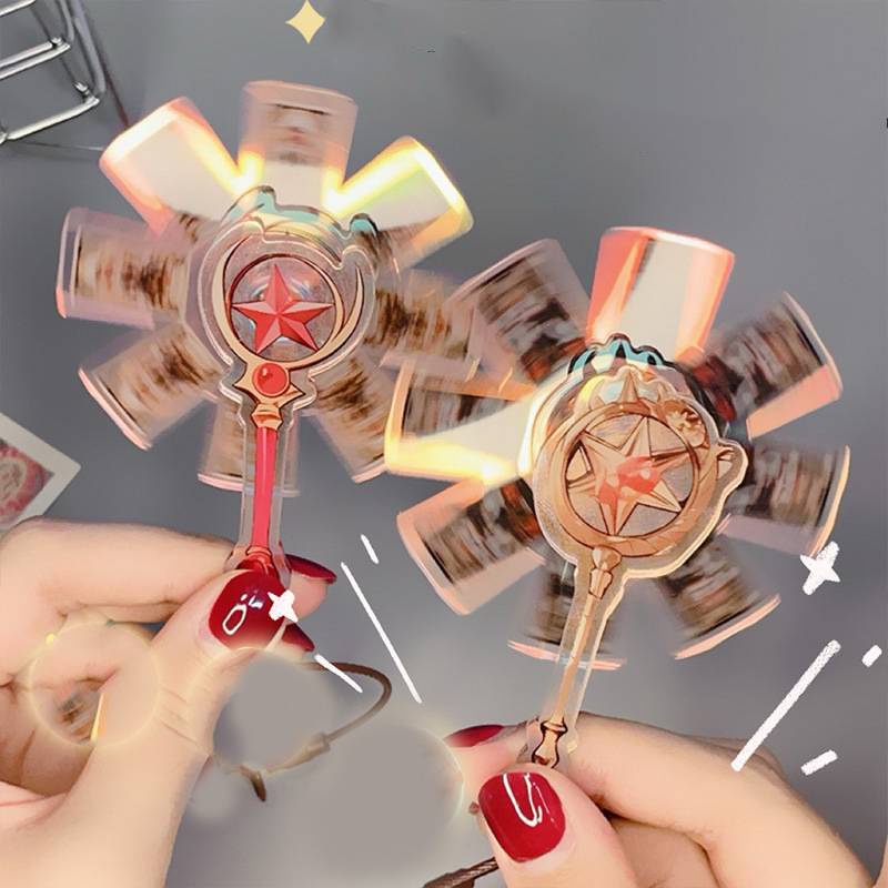 Ere1 Móc Khóa acrylic Hình Thủ Lĩnh Thẻ Bài sakura Xoay Sáng Tạo Dễ Thương