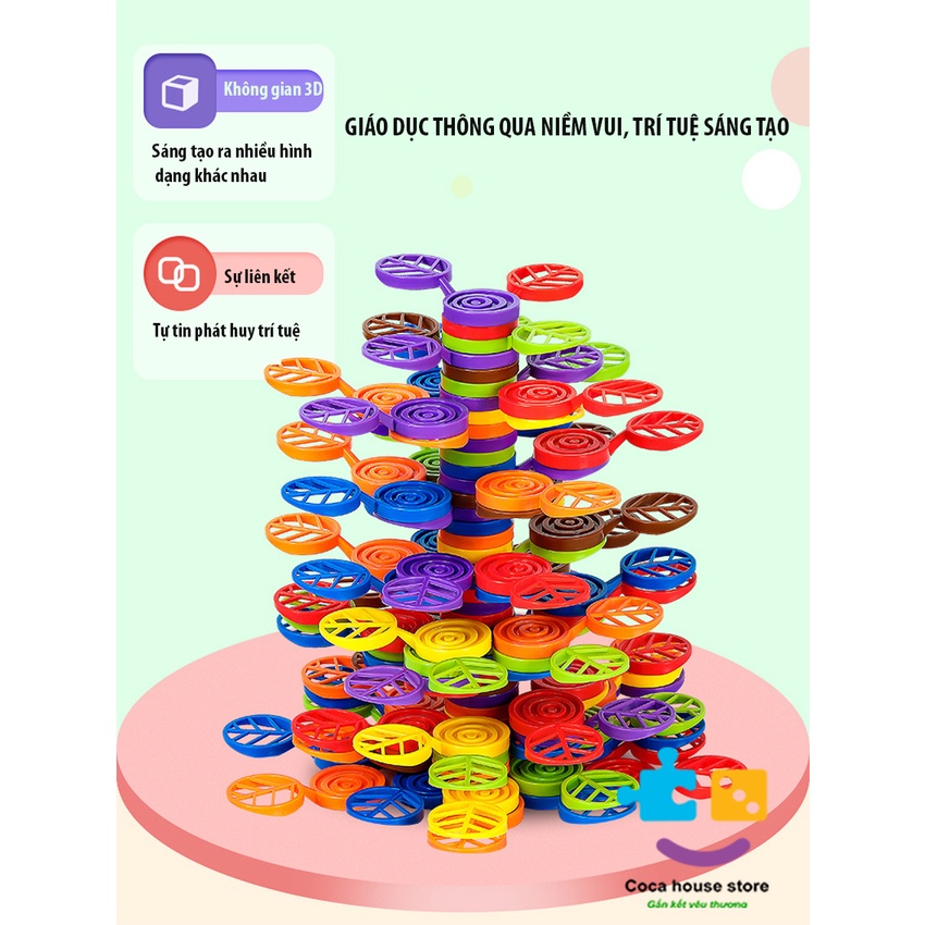Bộ Đồ Chơi Xếp Hình Cây Cân Bằng Nhiều Màu Sắc Sáng Tạo Cho Bé, Đồ Chơi Giáo Dục Sớm, Đồ Chơi Montessori