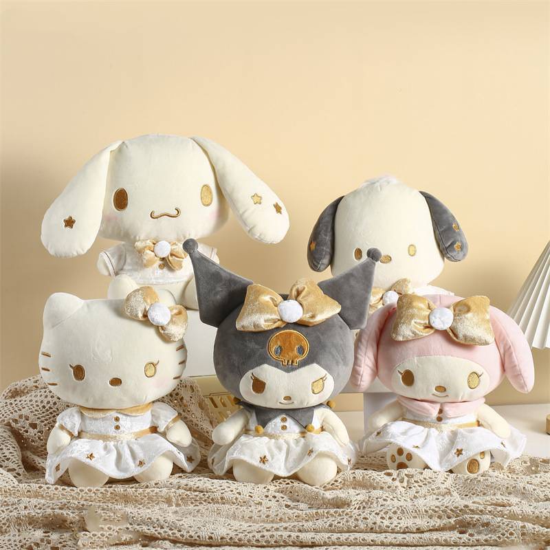 Sanrio Thú Nhồi Bông Hình kuromi melody pachacco cinnamoroll hello kitty Màu Vàng Kim Làm Quà Tặng Cho Bé Gái