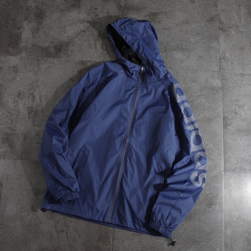 Áo Khoác Gió adidas Chính Hãng 100% Phối Lưới Có Nón Trùm Phối Khóa Kéo Cá Tính Cho Nam Và Nữ