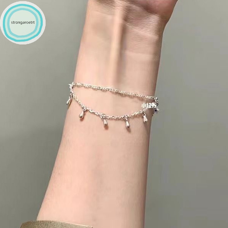 Strongaroet Vòng Tay Dây Xích Mặt Ngôi Sao Năm Cánh Màu Xanh Dương Thanh Lịch Có Thể Điều Chỉnh Thời Trang Trang Sức vn