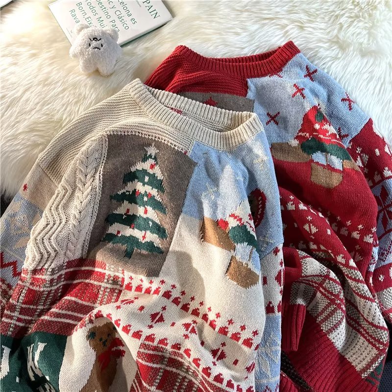Áo sweater Dệt Kim Tay Dài Dáng Rộng Cổ Tròn Thời Trang Mùa Đông 2022 Mới