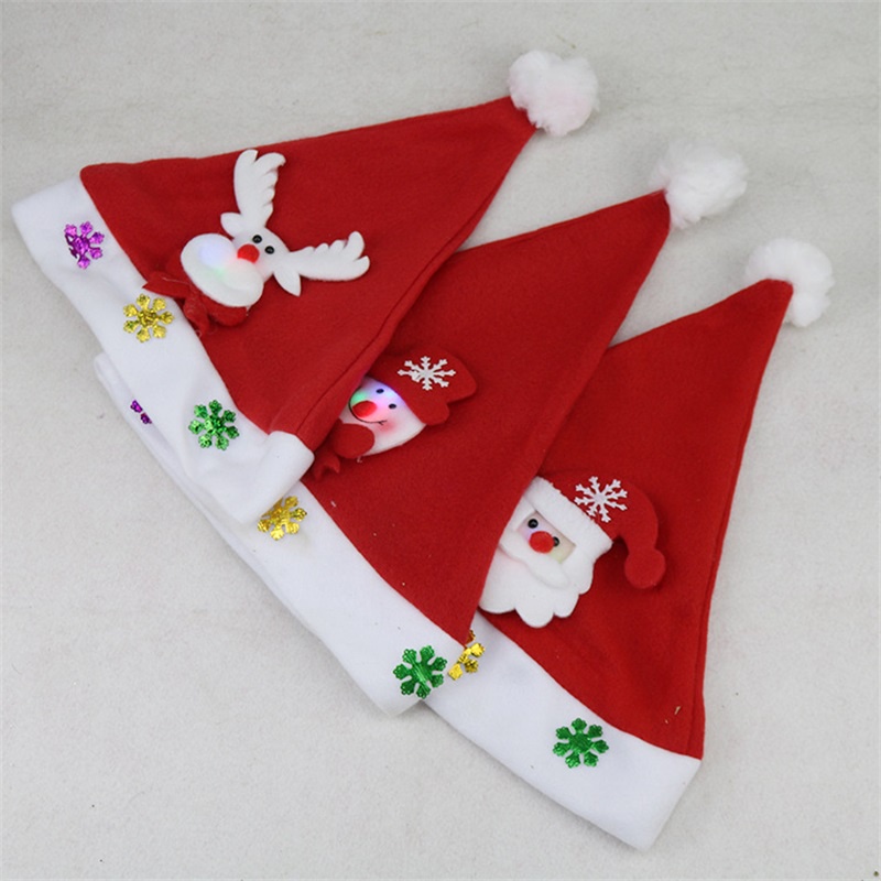 Mũ Hóa Trang Ông Già Noel Có Đèn led Dễ Thương Cho Trẻ Em Và Người Lớn