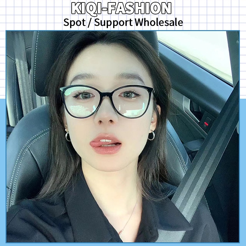 (KIQI-FASHION) COD Thời Trang Kính Mắt Mèo Chống Ánh Sáng Xanh Phong Cách INS Cổ Điển Cao Cấp Chống Bức Xạ&Tròng Kính Có Thể Thay Thế
