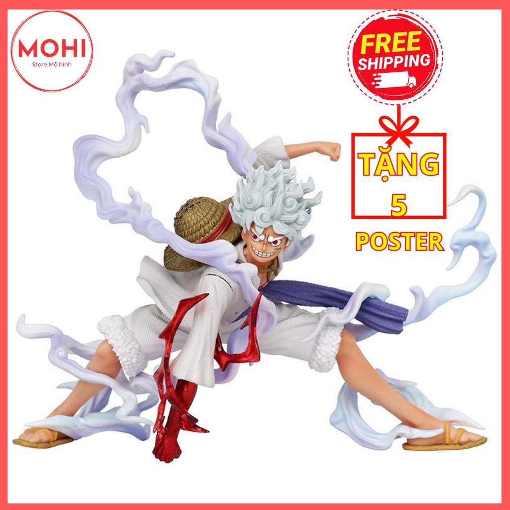 Mô hình Luffy Gear 5 Nika kiểu dáng chiến đấu siêu ngầu cao 18cm -Có hộp màu- Mô hình One Piece