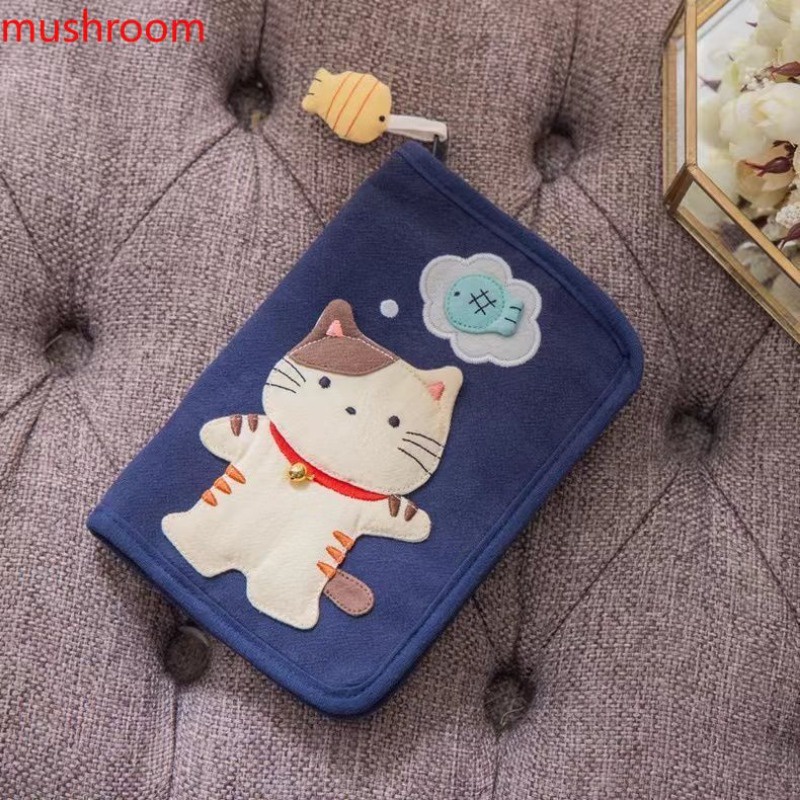 Jiang bobo Ví Đựng Tiền Xu Bằng cotton Hình Mèo Hoạt Hình Màu Vàng Di Động