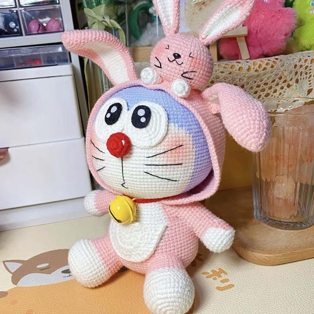Búp Bê Mèo Máy doraemon Đan Len Thủ Công Dùng Làm Quà Tặng Cho Bạn Bè