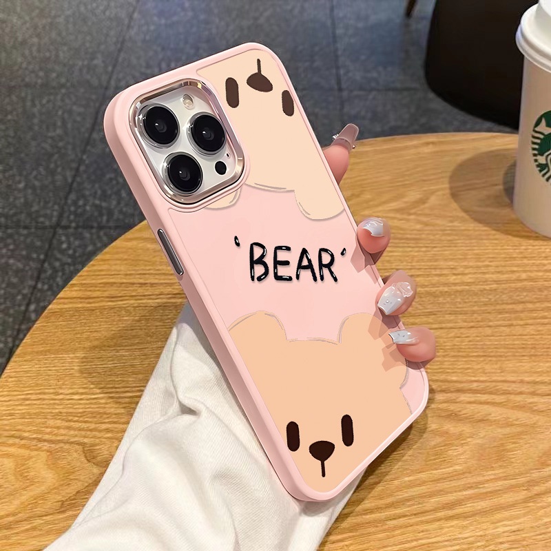 Ốp Điện Thoại Silicon Mềm Hình Gấu Hồng Cho iphone 11 7plus 13 12 12pro 8plus 11promax 7 14promax 14 13pro 11pro xr xsmax