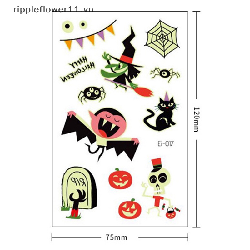 Hình Xăm Dán Tạm Thời Phát Quang Phong Cách halloween Độc Đáo