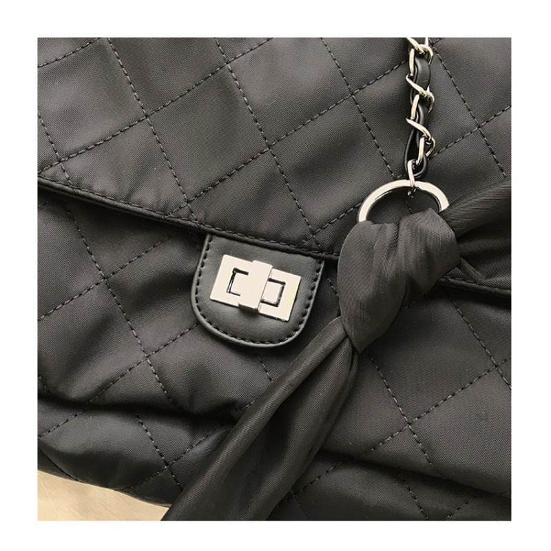 Mới Phong Cách Retro Đính Kim Cương Nylon Lớn Túi Xách Nữ Dây Xích Công Suất Lớn Túi Đeo Vai